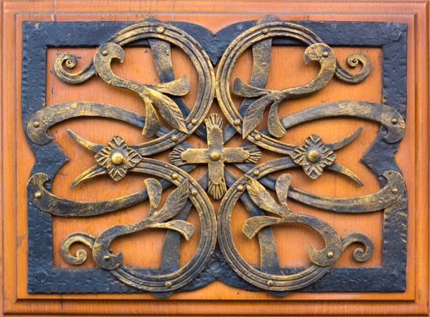 istock close-up of forged element, vintage fence 889654956