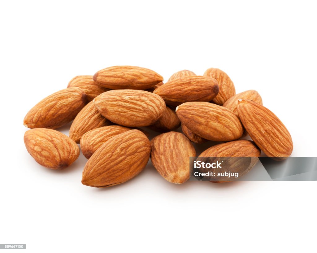 Almonds Fresh almonds isolated on white background Almond Stock Photo