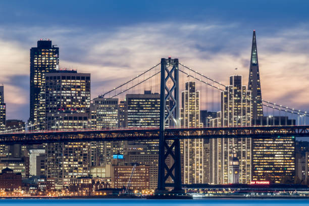 istock Bay Bridge and Downtown San Francisco Close-up. 889667272