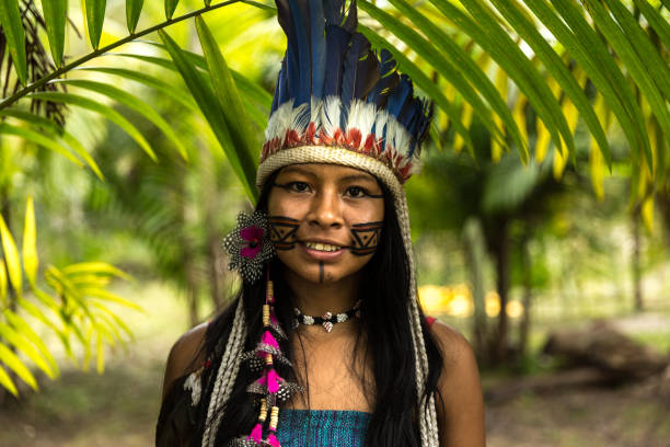 istock Native Brazilian girl in Amazon, Brazil 889684508