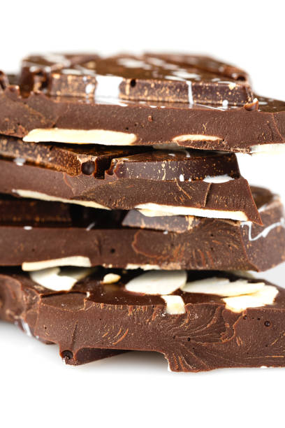 istock Stack of cracked luxury handmade chocolate bar 889695478