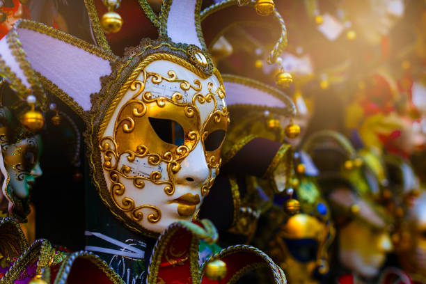 the view on the venetian's mask, italy - venice italy imagens e fotografias de stock