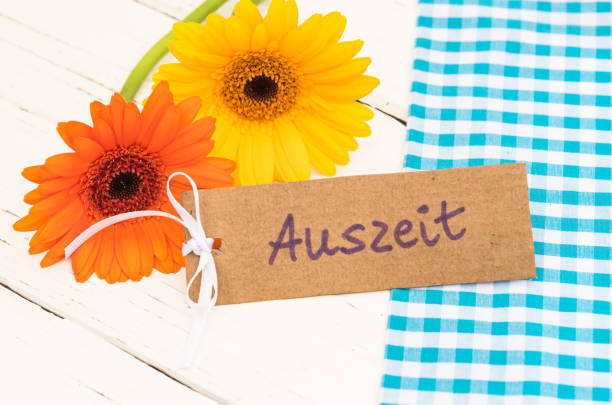 istock Flowers and gift card label for timeout 889702654