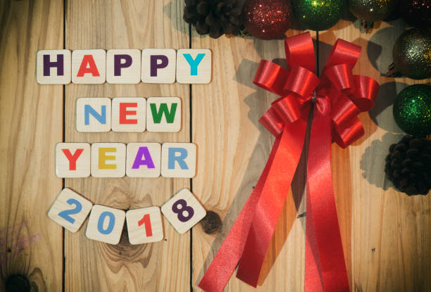 istock Happy New Year 2018 and Christmas decoration 889707394