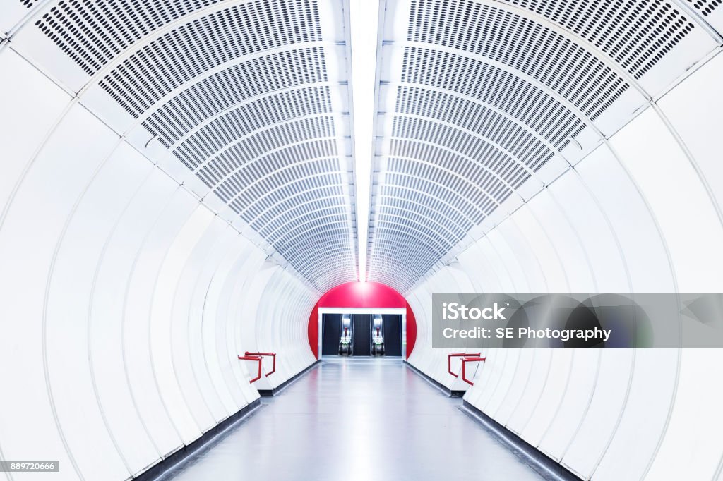 Tunnel Vision The futuristic tunnel systems in the Vienna subway. Vienna - Austria Stock Photo