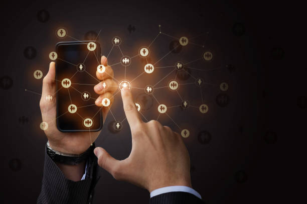 istock Business network in the phone. 889725330