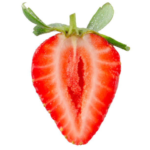 istock Half of strawberry i 889725376