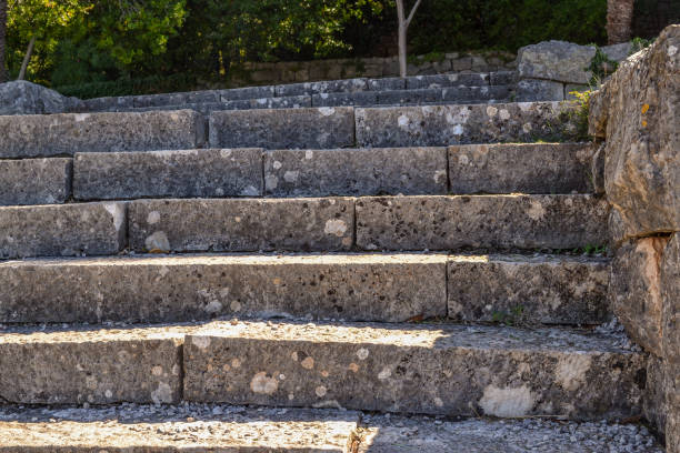 istock Old stone steps in the garden. Landscape design. 889748694