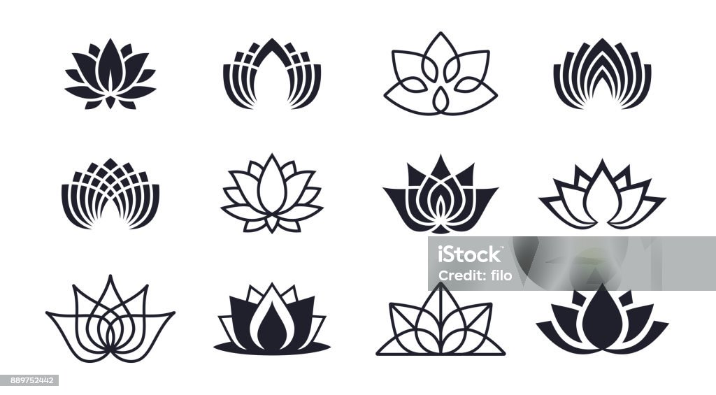 Lotus çiçekleri - Royalty-free Lotus Vector Art