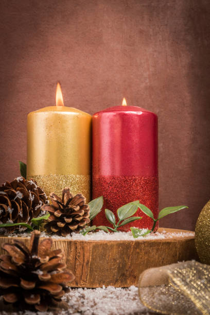 istock Christmas candles and ornaments 889755334
