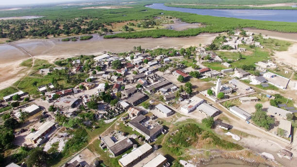istock Senegal village in Sinesaloum - sky view 889757788