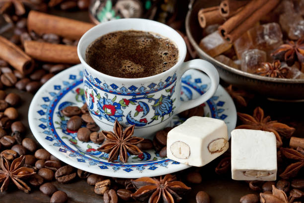 istock Cup of aromatic coffee with  sweets 889758880