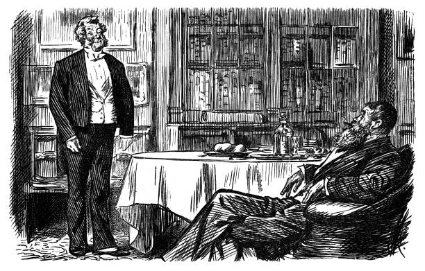 Butler Standing Drawing 100+ Victorian Butler Illustrations, Royalty-Free Vector Graphics ...