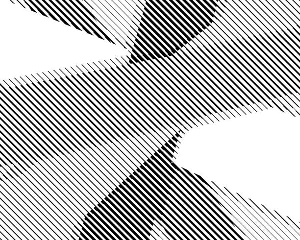 Halftone bitmap lines retro background Black White Pattern Wallpaper Stripes vector art illustration