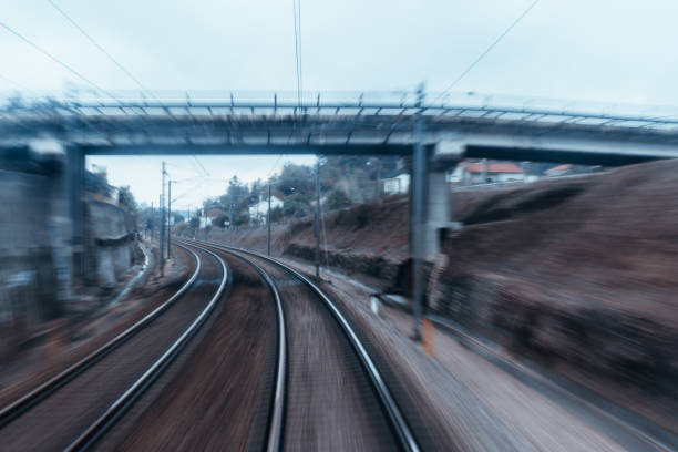 istock Railway track turning to the left 889823962