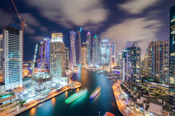 istock Dubai Marina Skyline at Night 889836452