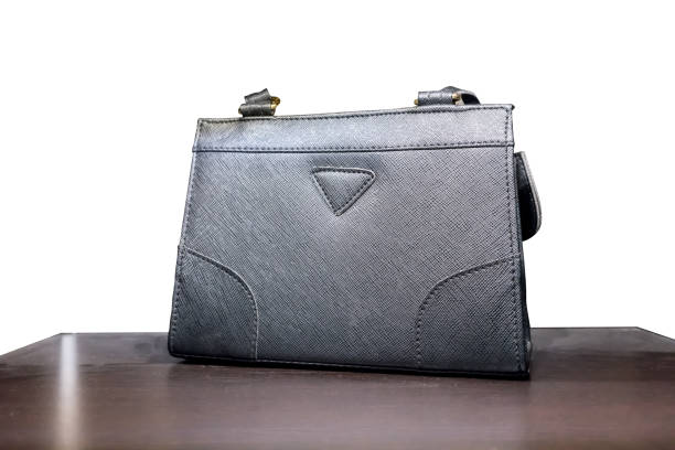 istock Black leather woman bag isolated on white background. 889841296