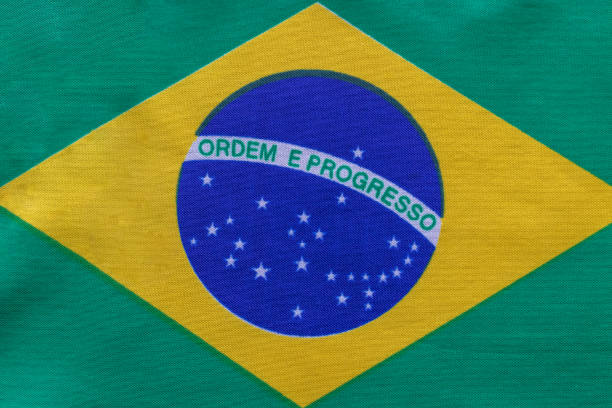 istock Brazilian flag laying still 889846166