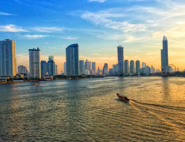 istock Chao Phraya river in the morning 889846496