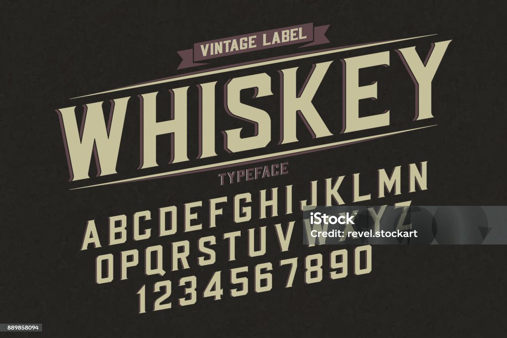 Tipografía retro vintage vector decorativo, font, letras del alfabeto - arte vectorial de Cerveza libre de derechos