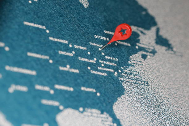 istock travel felt painted map in north america 889892692