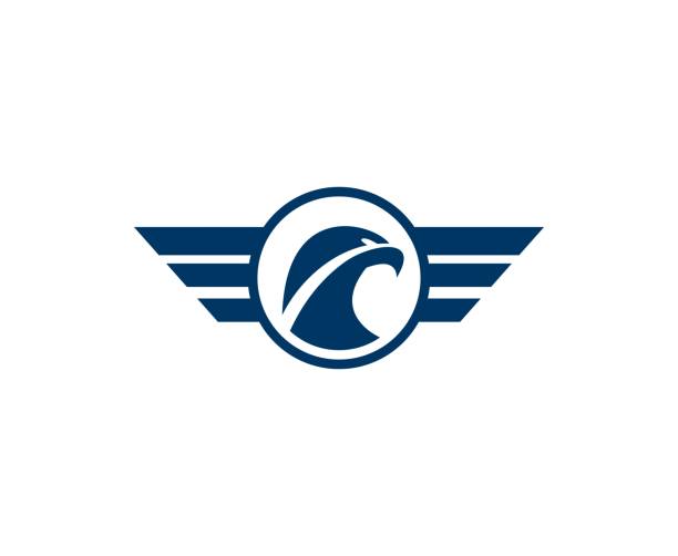 illustrations, cliparts, dessins animés et icônes de emblématique à motif aigle - logo avion