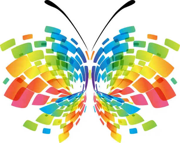 Vector illustration of Abstract colorful butterfly
