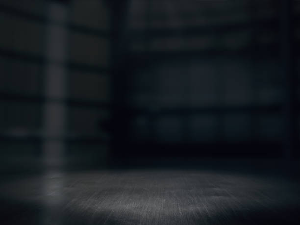 istock Warehouse empty,Pedestal. Platform.Product showcase background Warehouse blurred 889911038