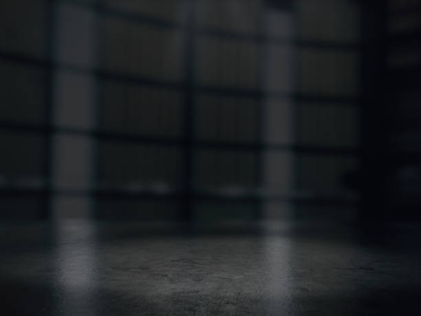 istock Warehouse empty,Pedestal. Platform.Product showcase background Warehouse blurred 889911060