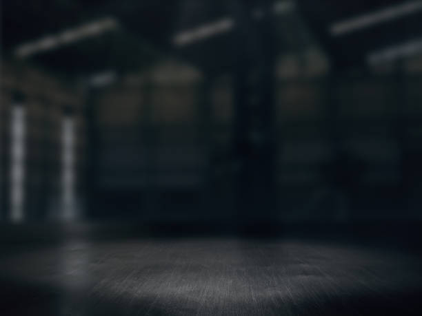 istock Warehouse empty,Pedestal. Platform.Product showcase background Warehouse blurred 889911070