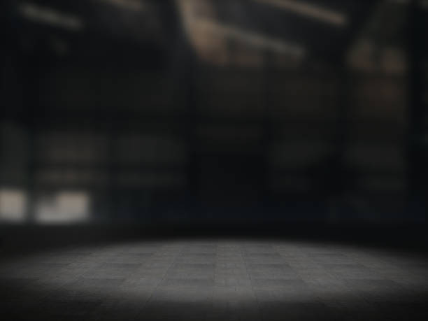 istock Warehouse empty,Pedestal. Platform.Product showcase background Warehouse blurred 889911098
