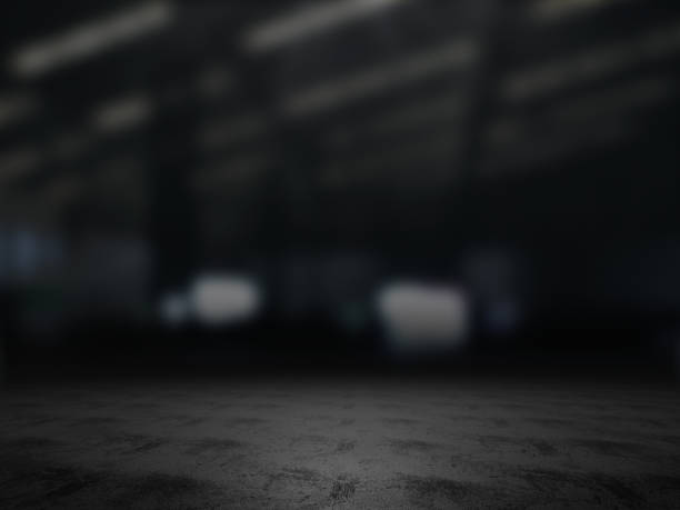 istock Warehouse empty,Pedestal. Platform.Product showcase background Warehouse blurred 889911130