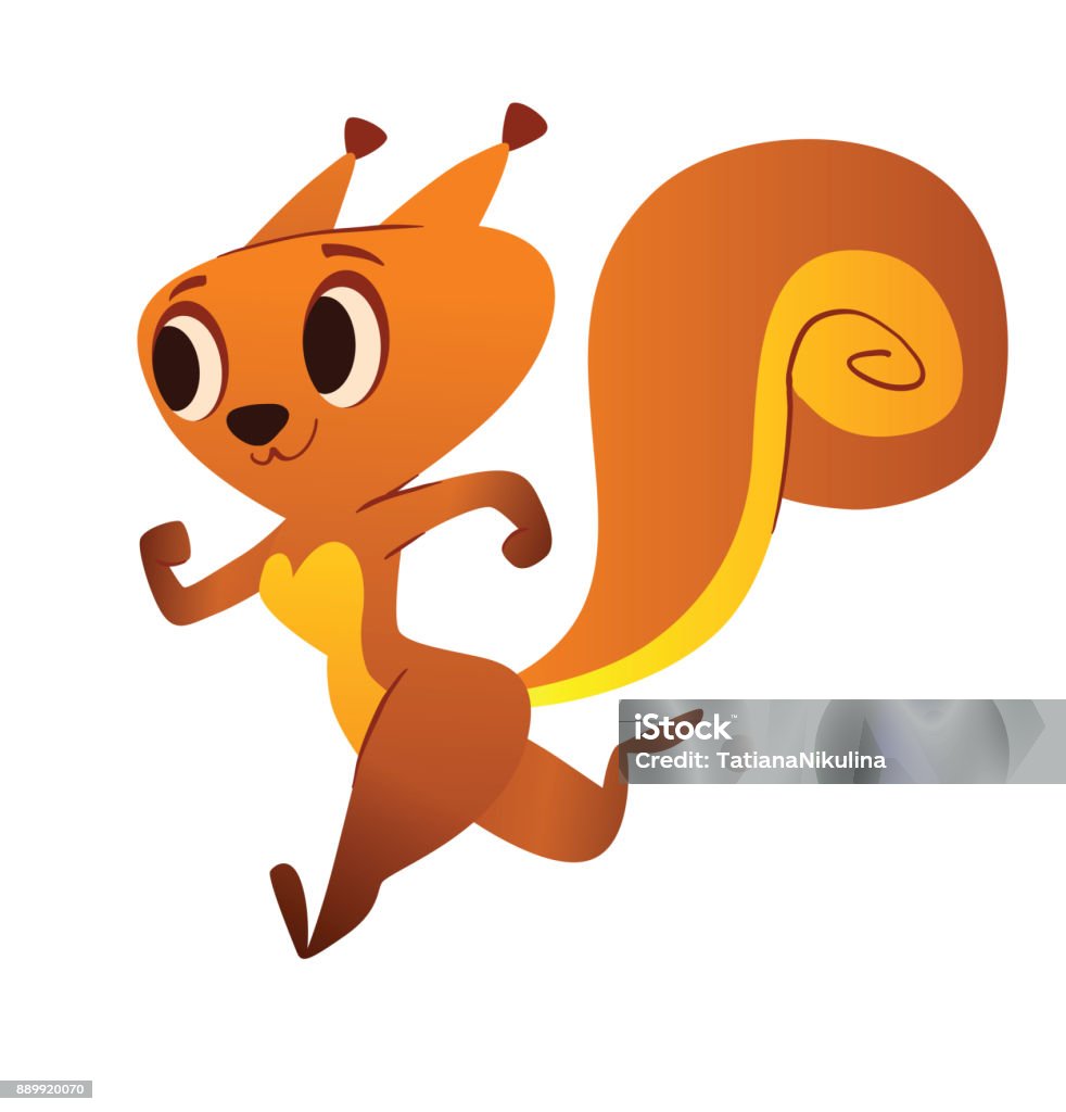 Funny Squirrel Running Somewhere Stock Illustration - Download Image Now -  Running, Squirrel, Animal - iStock
