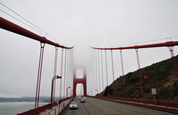 istock wide angle view of Golden Gate Bridge 889948996