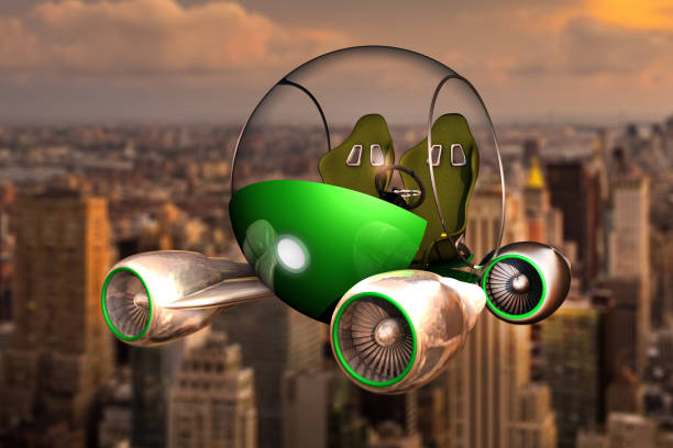istock Flying Car on The City 890003924