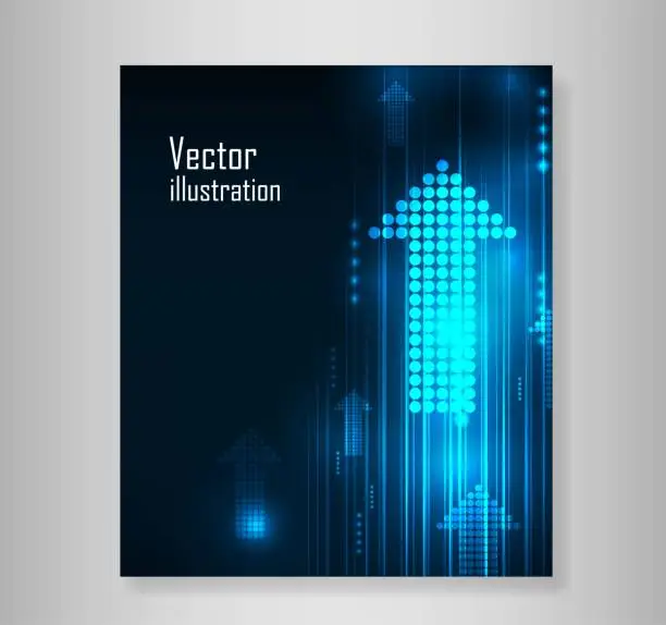 Vector illustration of Abstract Blue Arrows technology communicate background, vector illustration