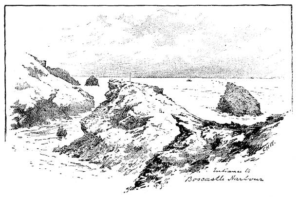 Ilustración de Grabado Del Siglo Xix De La Entrada Al Puerto De Boscastle Cornwall Playa Victoriana De Las Estaciones Con Nave Vela Apagado Hacia Fuera Al Mar 1890 y más Vectores Libres Ilustración de Grabado Del Siglo Xix De La Entrada Al Puerto De Boscastle Cornwall Playa Victoriana De Las Estaciones Con Nave Vela Apagado Hacia Fuera Al Mar 1890 y más Vectores Libres