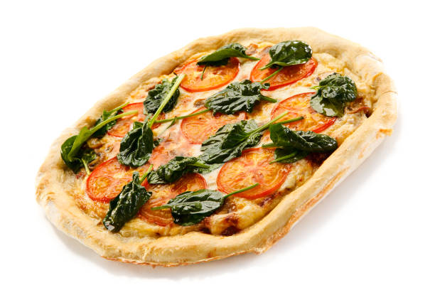 istock Pizza pepperoni with tomatoes, mushrooms and spinach 890028438