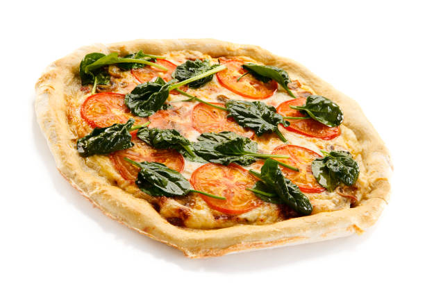 istock Pizza pepperoni with tomatoes, mushrooms and spinach 890028502