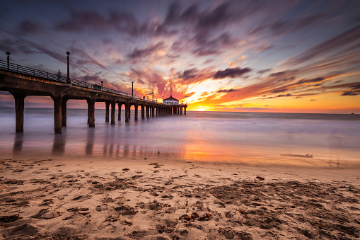 Manhattan Beach Pier in California - Los Angeles, USA.