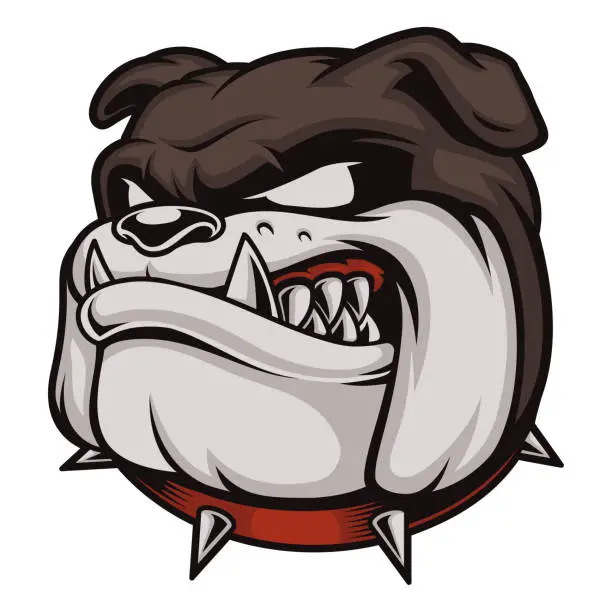 Vector illustration of Head of Angry Bulldog