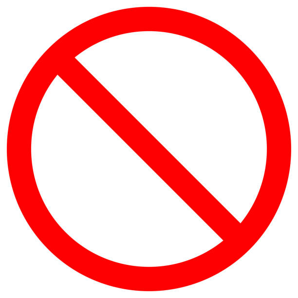 NO SIGN. Empty red crossed out circle. Vector icon vector art illustration