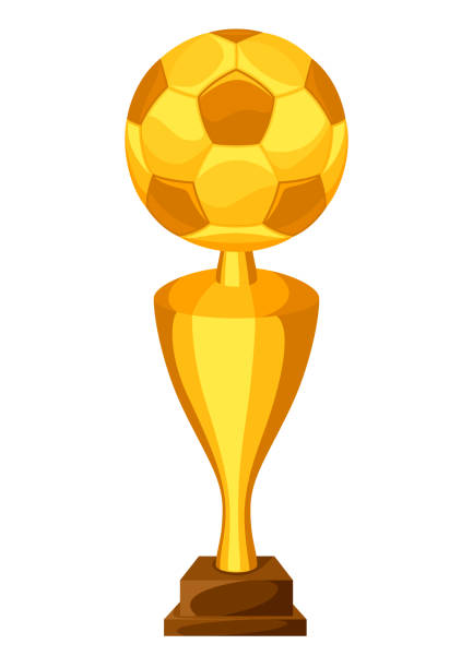 istock Illustration of award with soccer ball on white background 890095696