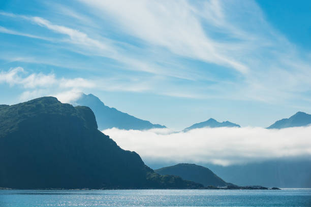 노르웨이에서 lofoten 섬에 haukland 해변 - vestvagoy 뉴스 사진 이미지