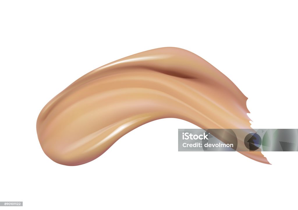 Cosmetic liquid foundation cream smudge smear strokes. Make up smear isolated on white background Cosmetic liquid foundation cream smudge smear strokes. Make up smear isolated on white background. Foundation Make-Up stock vector