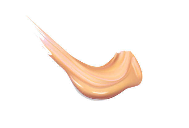 istock Cosmetic liquid foundation cream smudge smear strokes. Make up smear isolated on white background 890101394