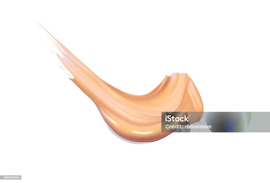 Cosmetic liquid foundation cream smudge smear strokes. Make up smear isolated on white background Cosmetic liquid foundation cream smudge smear strokes. Make up smear isolated on white background. Backgrounds stock vector