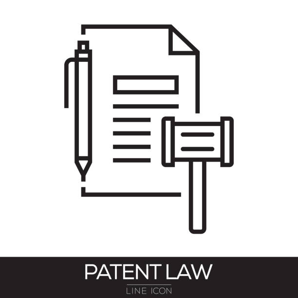 illustrations, cliparts, dessins animés et icônes de loi sur les brevets ligne icône - technology internet application form lease agreement