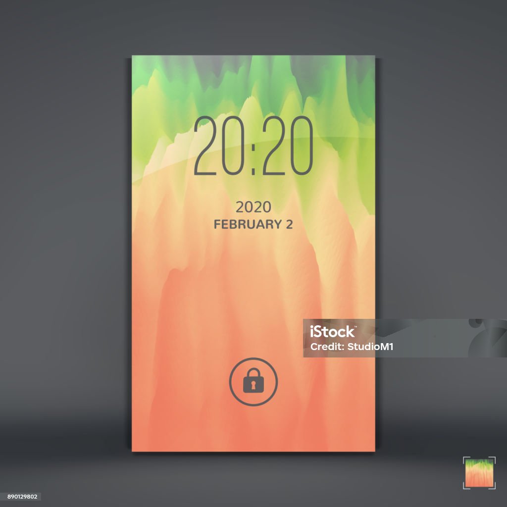 Android Lock Screen Vector Modern Lock Screen For Mobile Apps Vector Illustration Stock ...