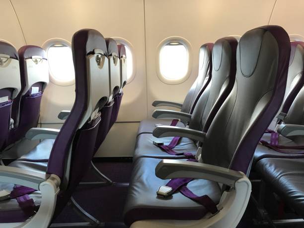istock Empty airplane seats in an budget airline 890141044
